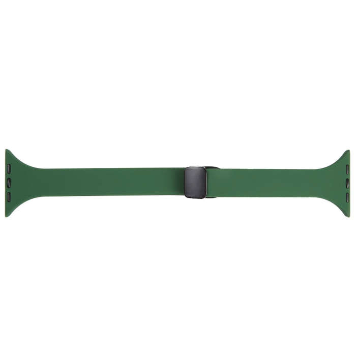 For Apple Watch Series 2 42mm Magnetic Buckle Slim Silicone Watch Band(Alfalfa Grass)