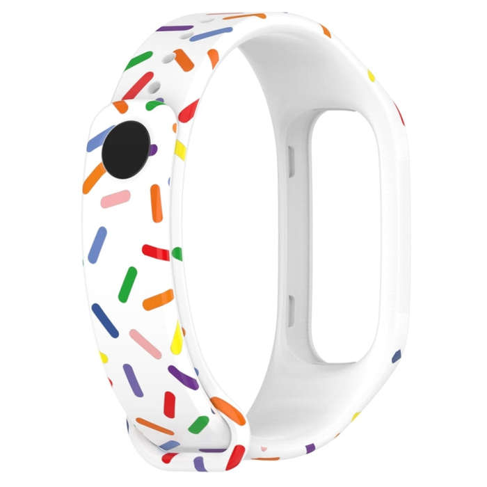 For OPPO Band Sports Rainbow Dots Silicone Watch Band(White)