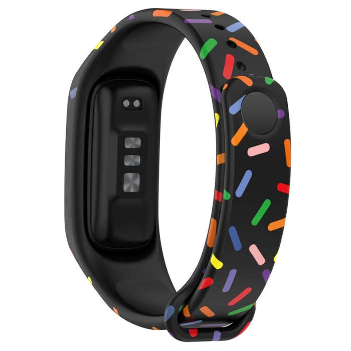 For OPPO Band Sports Rainbow Dots Silicone Watch Band(Black)