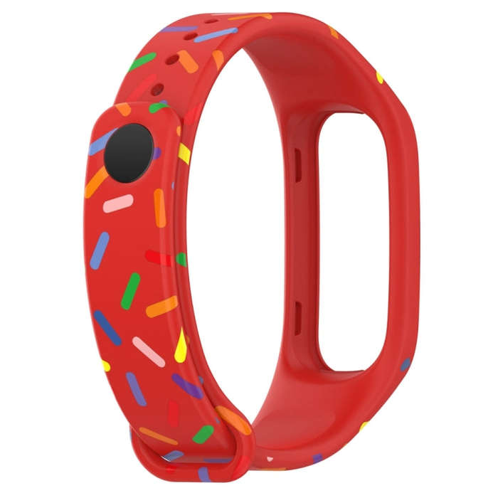 For OPPO Band Sports Rainbow Dots Silicone Watch Band(Red)