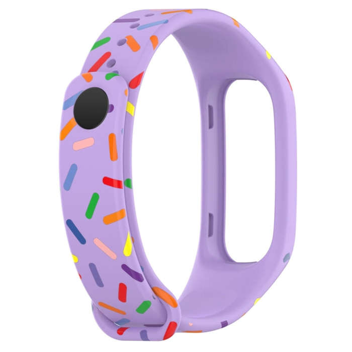 For OPPO Band Sports Rainbow Dots Silicone Watch Band(Purple)