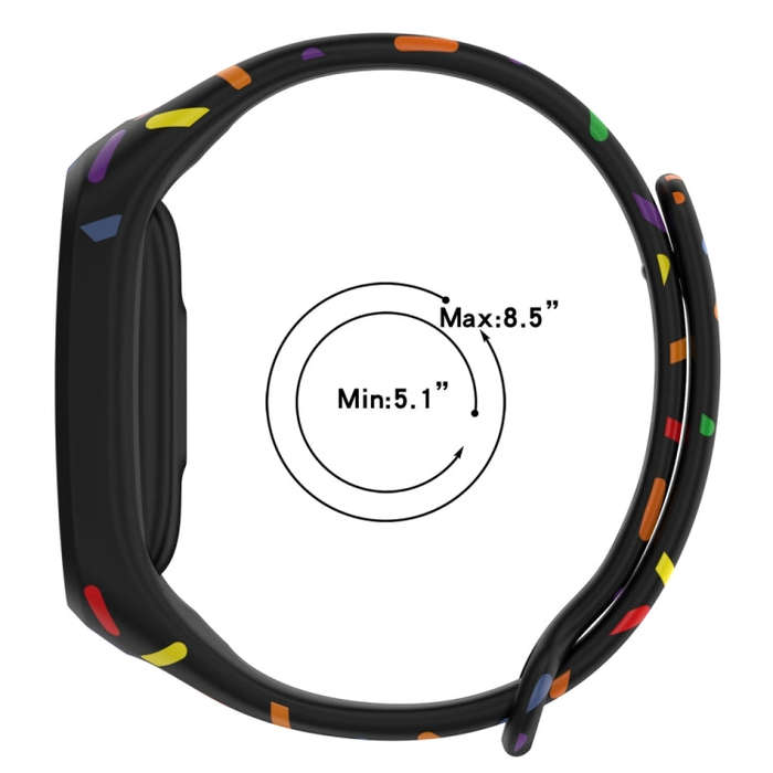 For OPPO Band Sports Rainbow Dots Silicone Watch Band(Black)