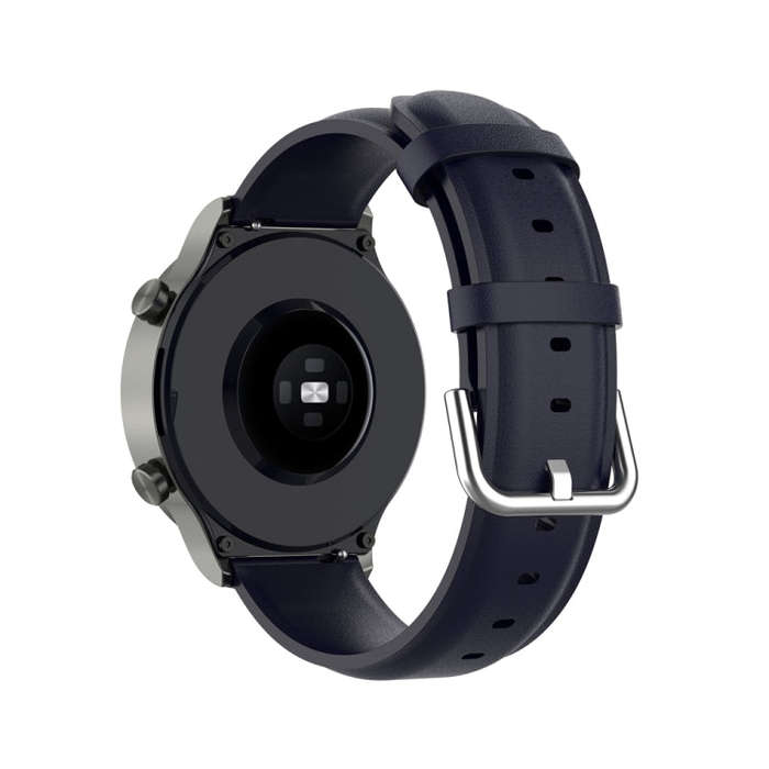 For Huawei Watch 4 / Watch 4 Pro Round Tail Leather Watch Band(Navy Blue)