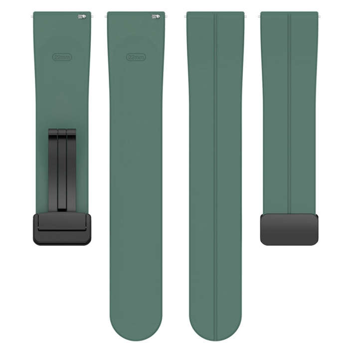 For Huawei Watch 4 / Watch 4 Pro Folding Buckle Silicone Watch Band(Dark Green)