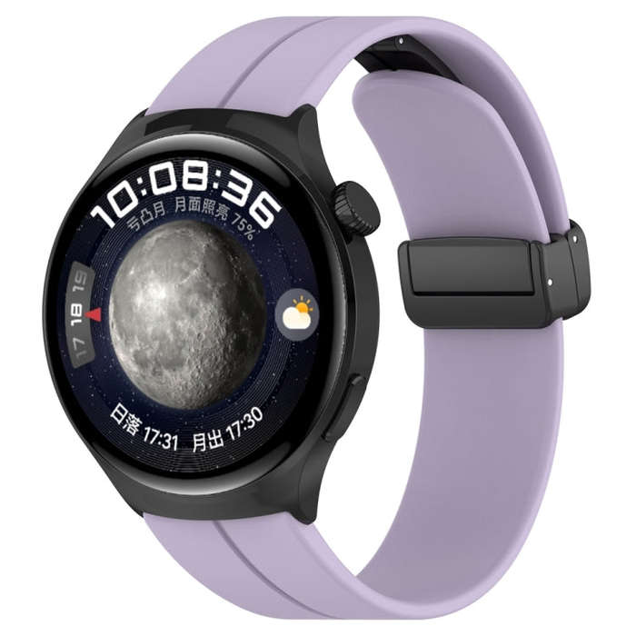 For Huawei Watch 4 / Watch 4 Pro Folding Buckle Silicone Watch Band(Purple)