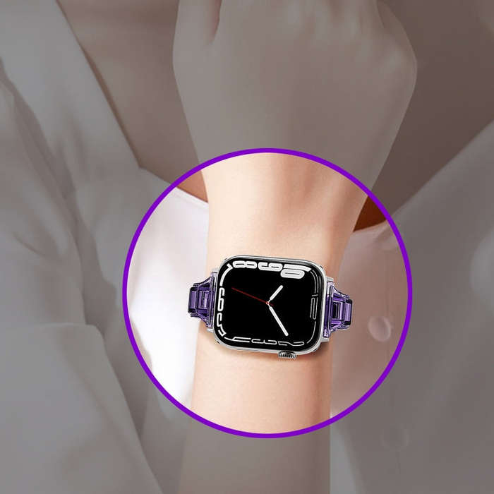 For Apple Watch SE 40mm Cube Airbag Clear TPU Watch Band(Gold)