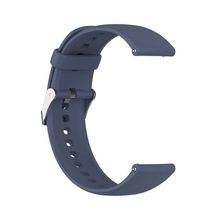 For Huawei Watch 4 / Watch 4 Pro Solid Color Silicone Stainless Steel Silver Buckle Watch Band(Bl...