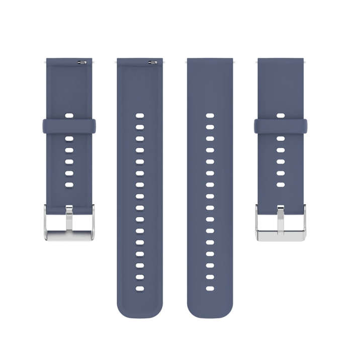 For Huawei Watch 4 / Watch 4 Pro Solid Color Silicone Stainless Steel Silver Buckle Watch Band(Bl...