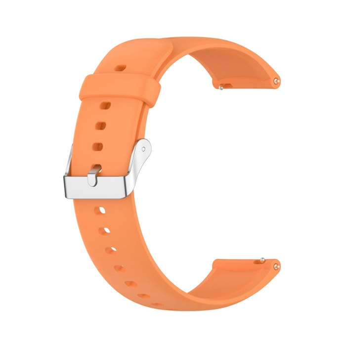 For Huawei Watch 4 / Watch 4 Pro Solid Color Silicone Stainless Steel Silver Buckle Watch Band(Or...
