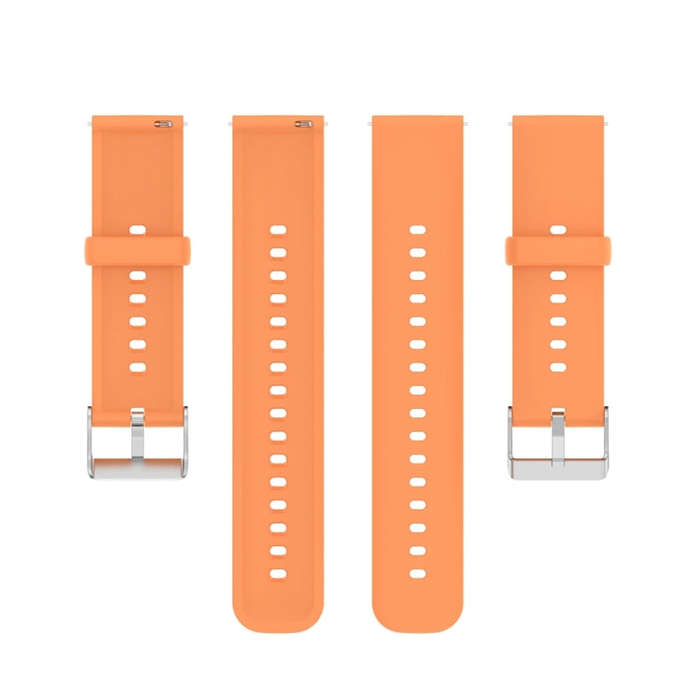 For Huawei Watch 4 / Watch 4 Pro Solid Color Silicone Stainless Steel Silver Buckle Watch Band(Or...