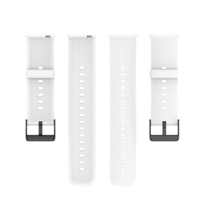 For Huawei Watch 4 / Watch 4 Pro Solid Color Silicone Stainless Steel Black Buckle Watch Band(White)
