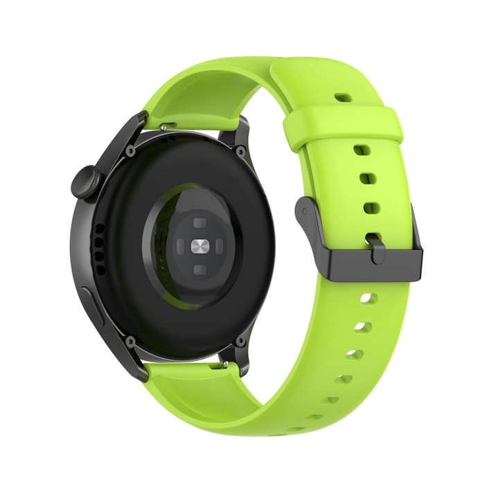 For Huawei Watch 4 / Watch 4 Pro Solid Color Silicone Stainless Steel Black Buckle Watch Band(Lim...