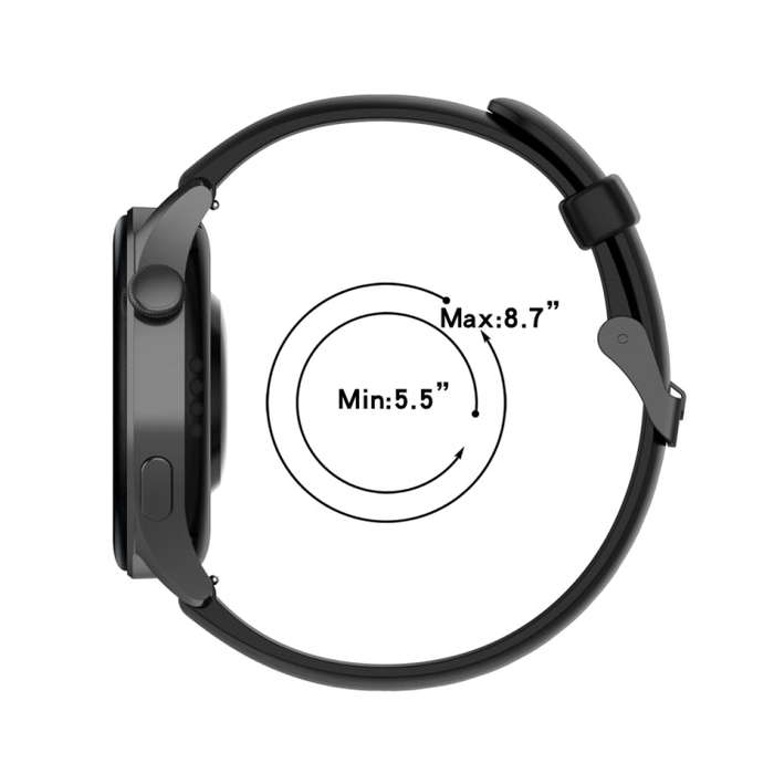 For Huawei Watch 4 / Watch 4 Pro Solid Color Silicone Stainless Steel Black Buckle Watch Band(Dar...