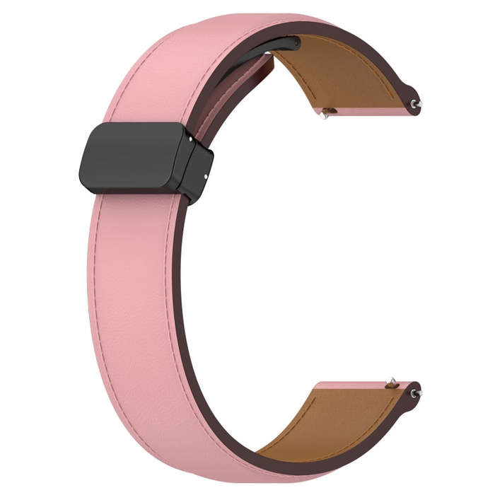 For Huawei Watch 4 / Watch 4 Pro Folding Buckle Genuine Leather Watch Band(Pink)