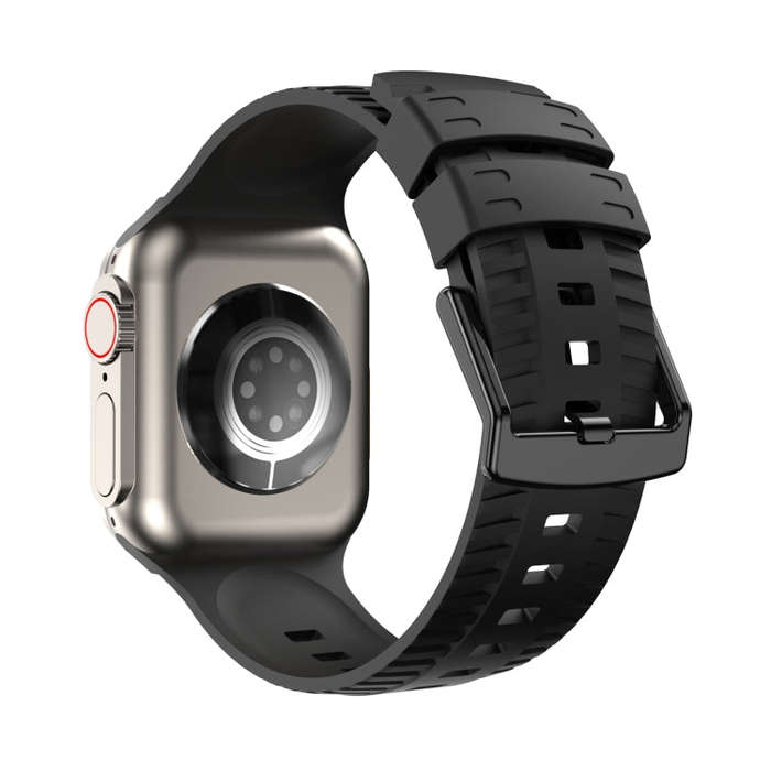 Tire Texture Silicone Watch Band For Apple Watch Series 7 41mm(Black)