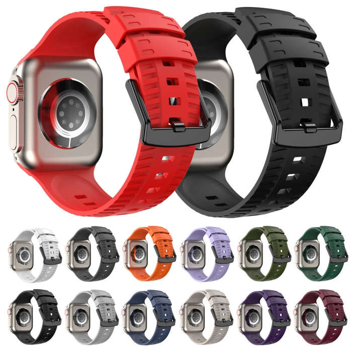 Tire Texture Silicone Watch Band For Apple Watch Series 7 41mm(Red)