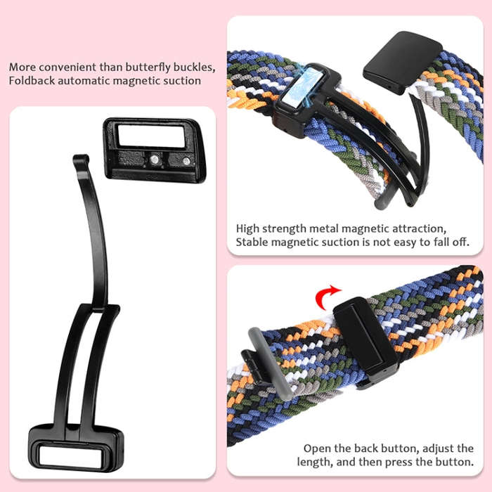 For Garmin VivoMove Trend / Luxe / Style 20mm Magnetic Fold Clasp Woven Watch Band(Blue)
