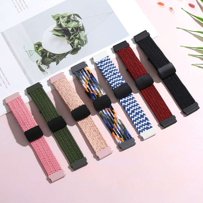 For Garmin VivoMove Trend / Luxe / Style 20mm Magnetic Fold Clasp Woven Watch Band(Blue)