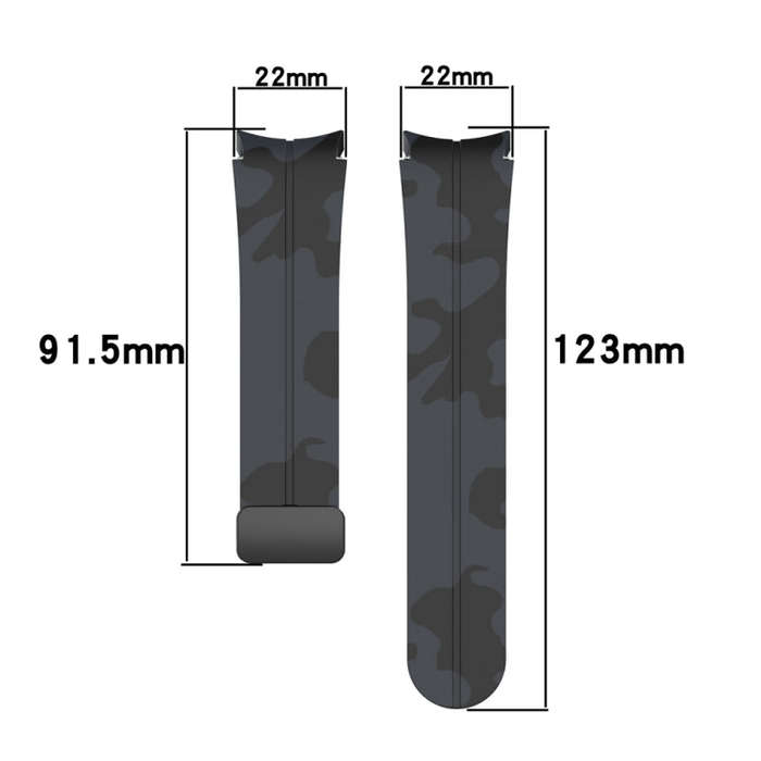 For Samsung Galaxy Watch5 / 5 Pro / Watch 4 / 4 Classic Magnetic Clasp Camouflage Silicone Watch ...