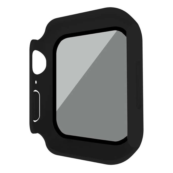 For Apple Watch 4 40mm Frosted PC + Anti-spy Tempered Film Integrated Watch Protective Case(Black)