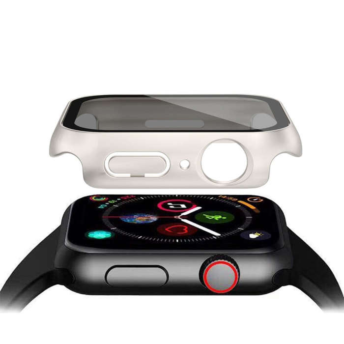 For Apple Watch 4 40mm Frosted PC + Anti-spy Tempered Film Integrated Watch Protective Case(Starl...