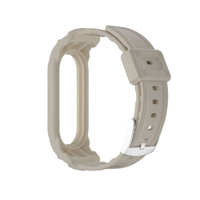 For Xiaomi Mi Band 7 / 6 / 5 Integrated TPU Watch Band(Creamy White)