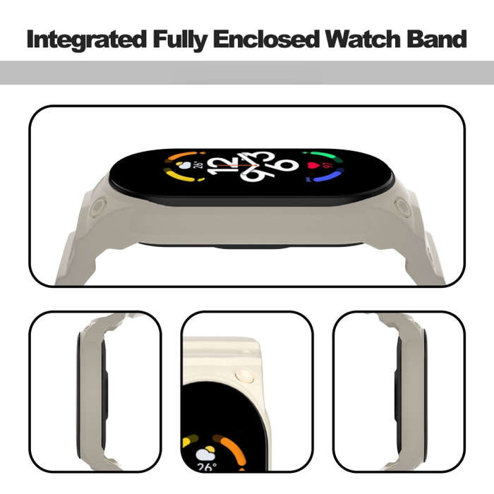 For Xiaomi Mi Band 7 / 6 / 5 Integrated TPU Watch Band(Creamy White)