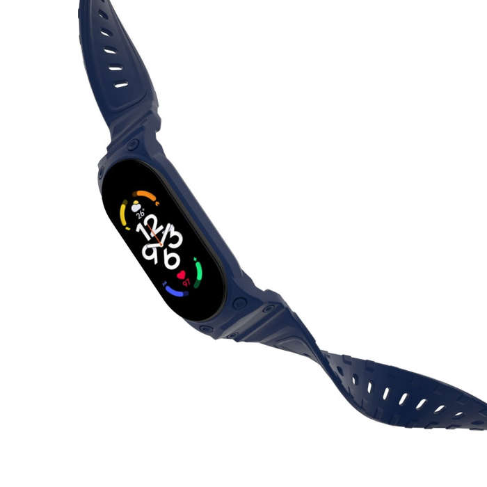For Xiaomi Mi Band 7 / 6 / 5 Integrated TPU Watch Band(Dark Blue)