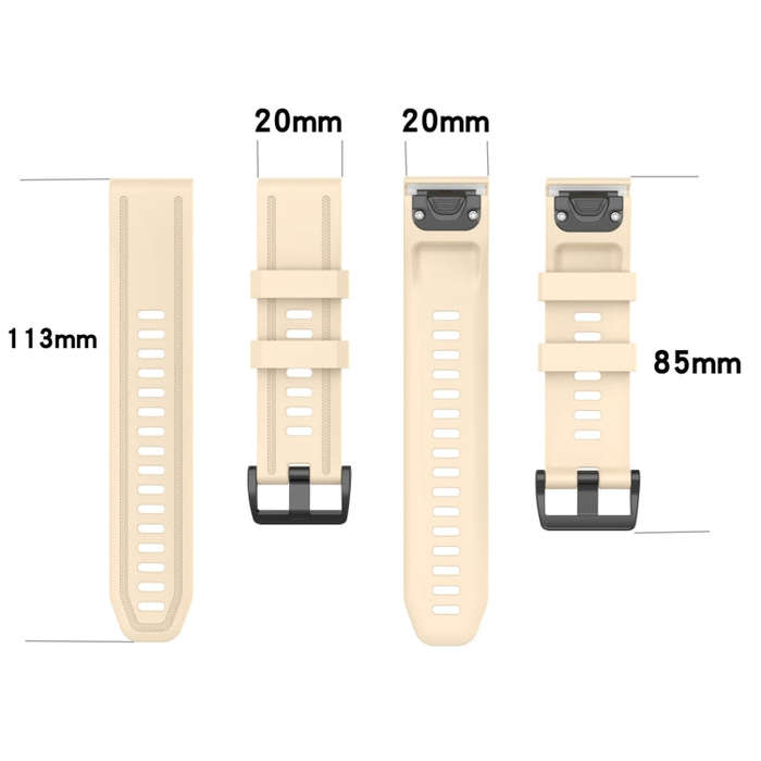 For Garmin Fenix 7S Pro 42mm Pure Color Silicone Watch Band(Army Green)