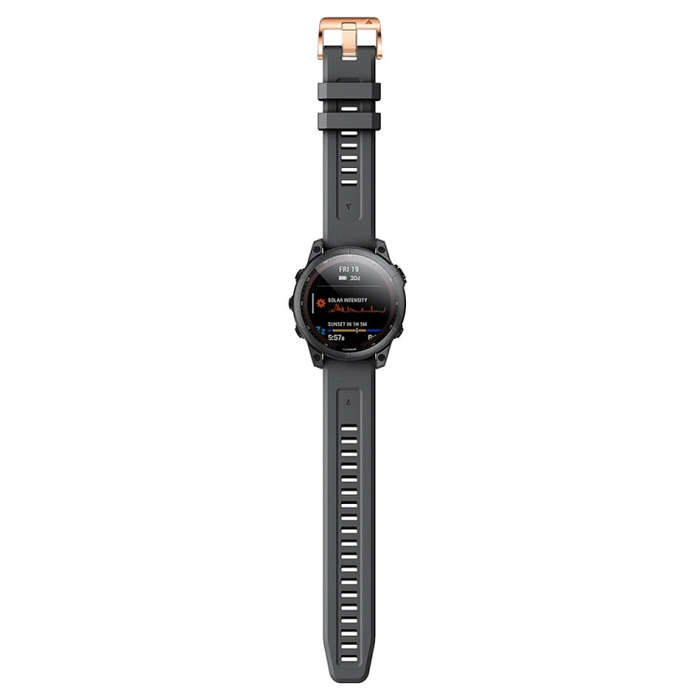 For Garmin Epix Pro 42mm Rose Gold Buckle Silicone Watch Band(Black)