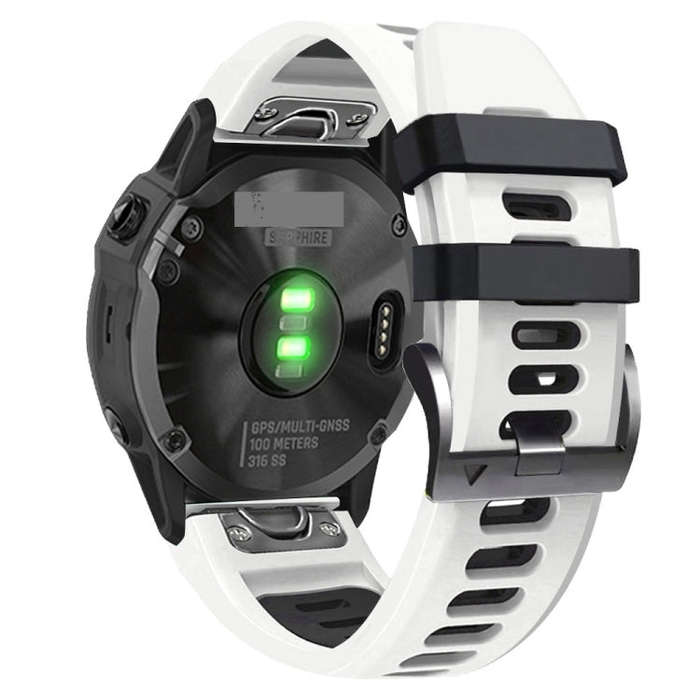 For Garmin Instinct 2X Solar Sports Two-Color Silicone Watch Band(White+Black)