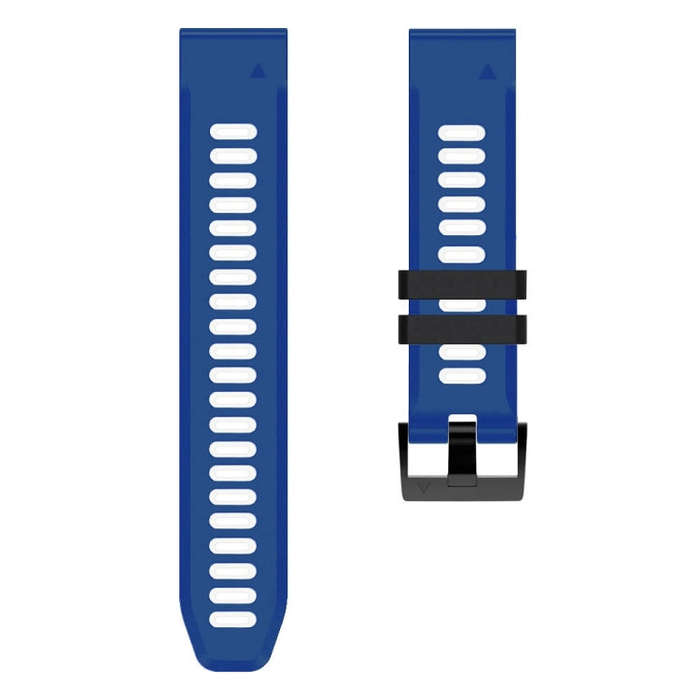 For Garmin Epix Pro 51mm Sports Two-Color Silicone Watch Band(Midnight Blue+White)