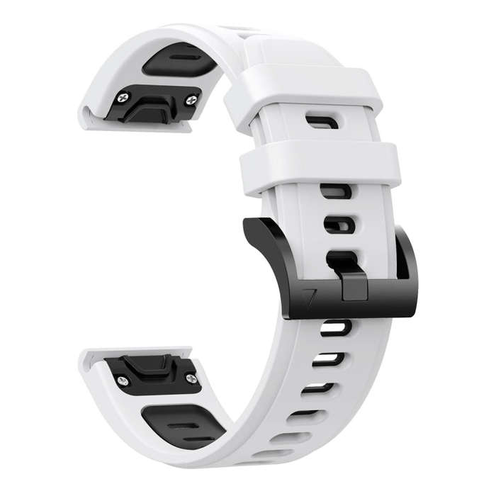 For Garmin Instinct 2X Solar Sports Two-Color Silicone Watch Band(White+Black)