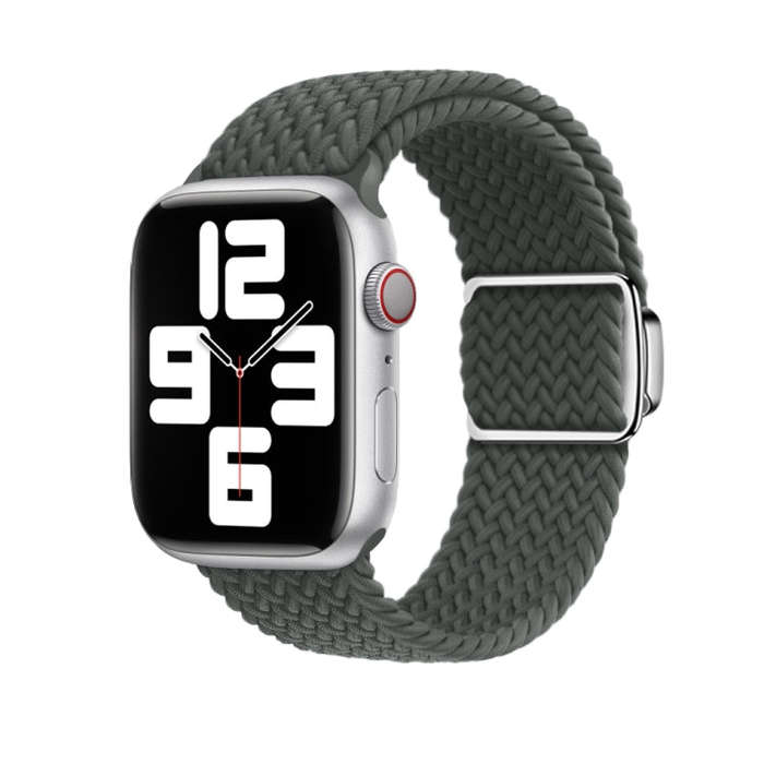 For Apple Watch Series 7 45mm Nylon Loop Magnetic Buckle Watch Band(Space Grey)