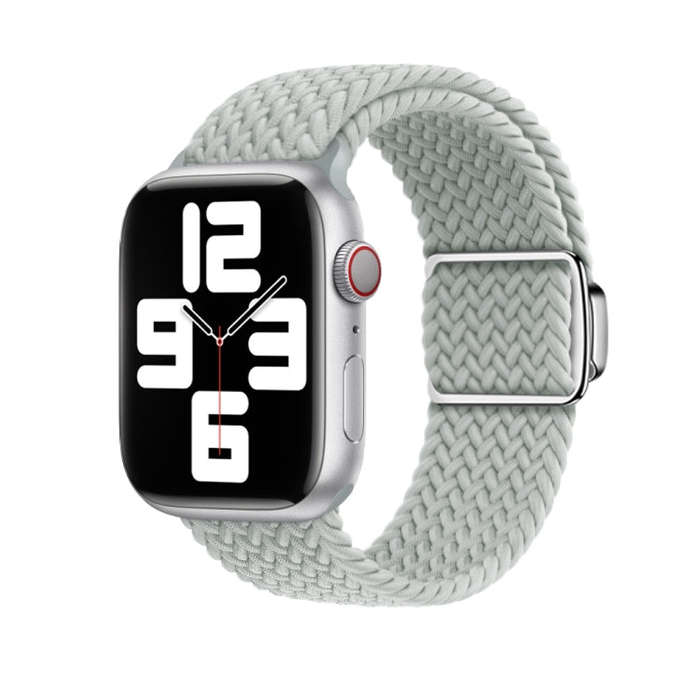 For Apple Watch Series 2 42mm Nylon Loop Magnetic Buckle Watch Band(Light Grey)