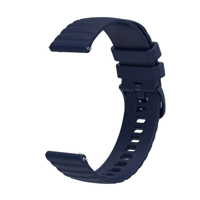 For Huawei Watch 4 / 4 Pro Wavy Dot Pattern Solid Color Silicone Watch Band(Navy Blue)