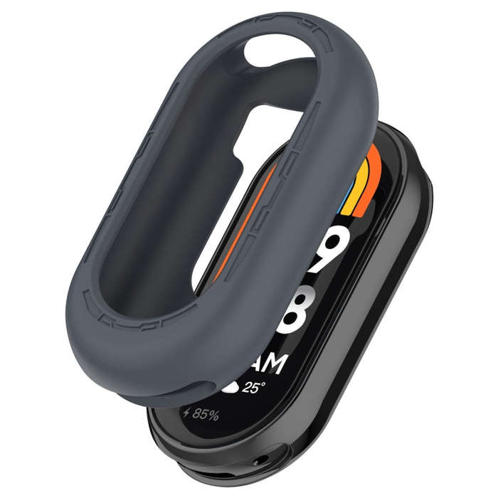 For Xiaomi Mi Band 8 Pure Color Silicone Watch Protective Case(Grey)