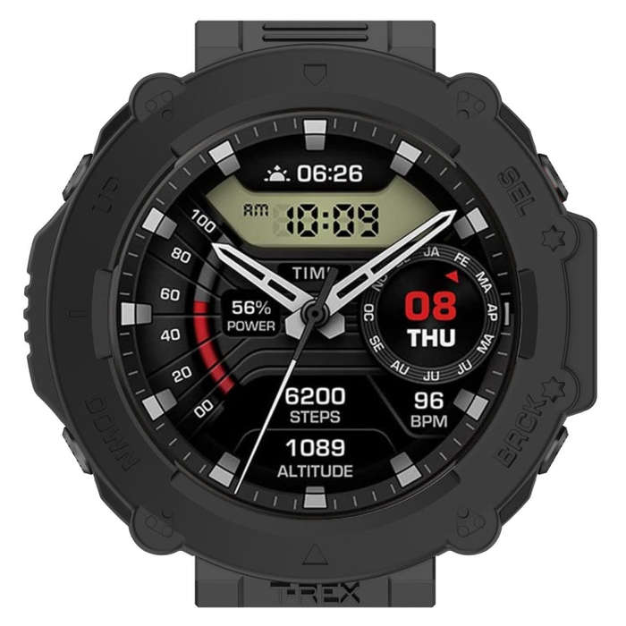 For Amazfit T-Rex Ultra Armor Hollow Watch Protective Case(Black)