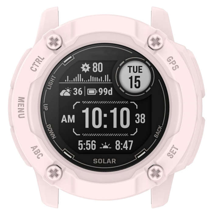 For Garmin Instinct 2X Armor Hollow Watch Protective Case(Light Pink)
