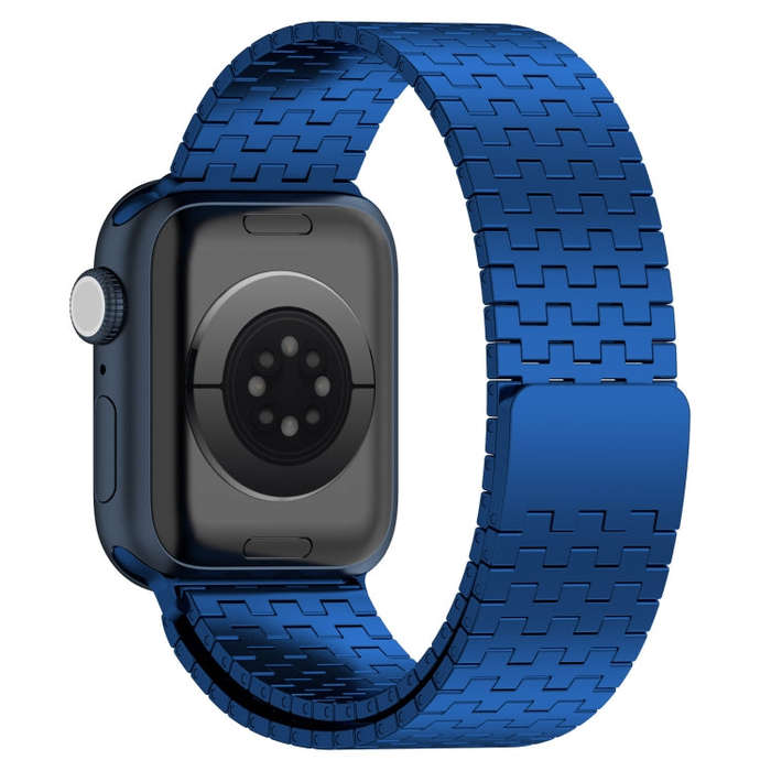 For Apple Watch 3 38mm Magnetic Buckle Stainless Steel Metal Watch Band(Blue)