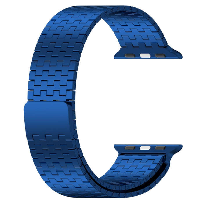 For Apple Watch 3 38mm Magnetic Buckle Stainless Steel Metal Watch Band(Blue)
