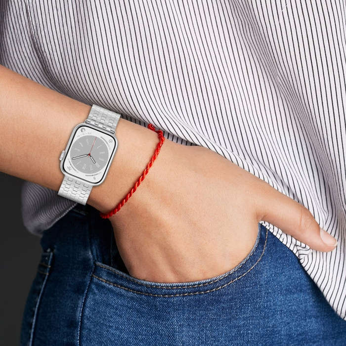 For Apple Watch 2 42mm Magnetic Buckle Stainless Steel Metal Watch Band(Black)