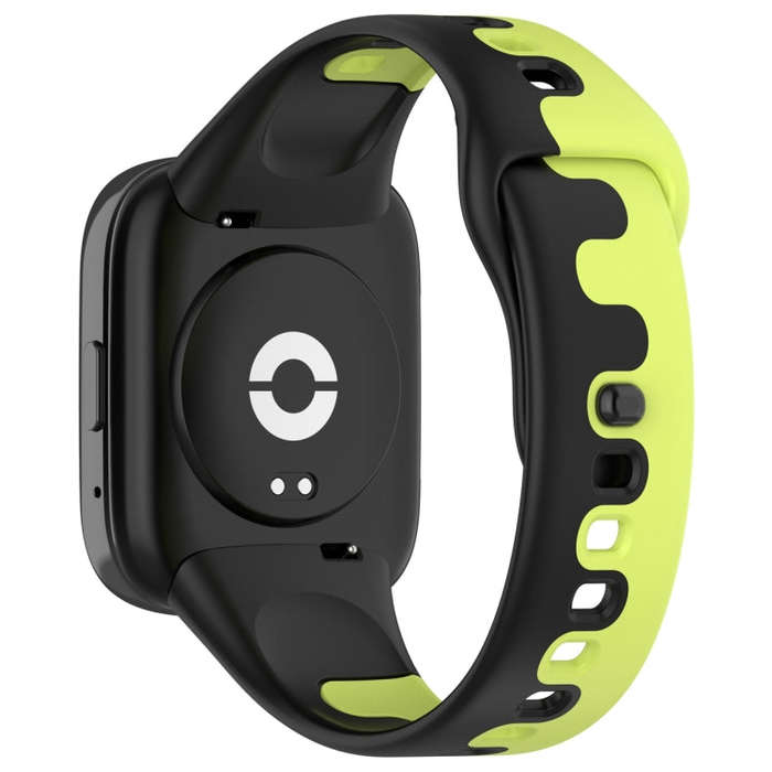 For Redmi Watch 3 Lite Stitching Two Color Silicone Watch Band(Black Teal)