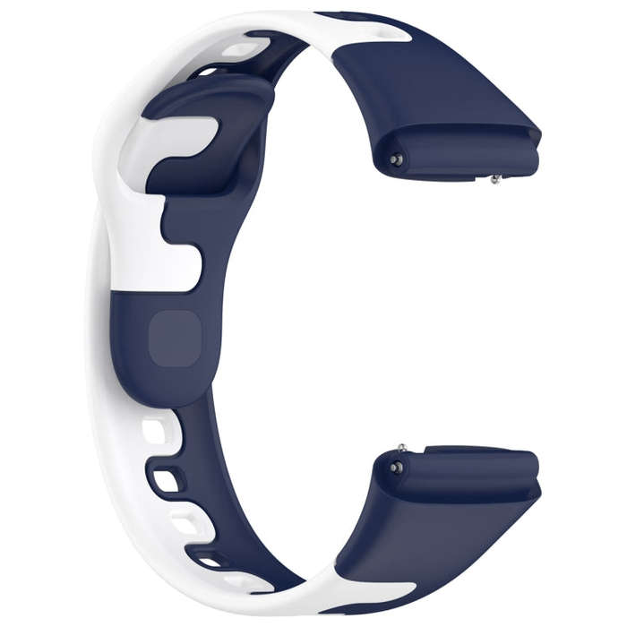 For Redmi Watch 3 Lite Stitching Two Color Silicone Watch Band(Blue White)