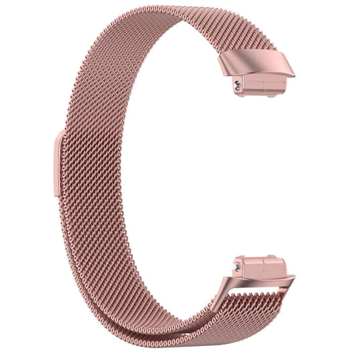 For Fitbit Inspire 3 Milanese Metal Watch Band(Rose Pink)