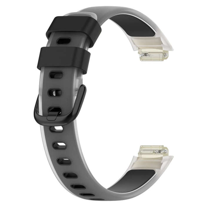 For Fitbit Inspire 3 Two Color Transparent Silicone Watch Band(Black)