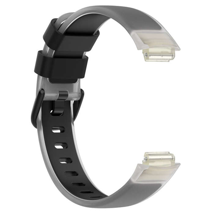For Fitbit Inspire 3 Two Color Transparent Silicone Watch Band(Black)