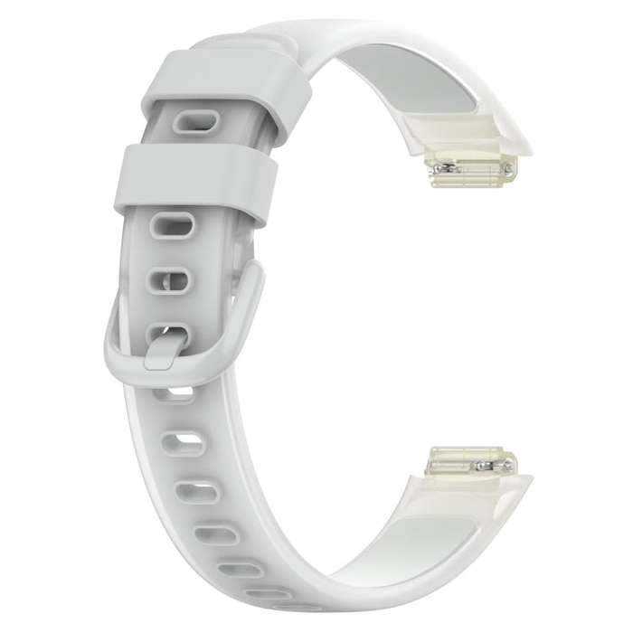 For Fitbit Inspire 3 Two Color Transparent Silicone Watch Band(Light Grey)