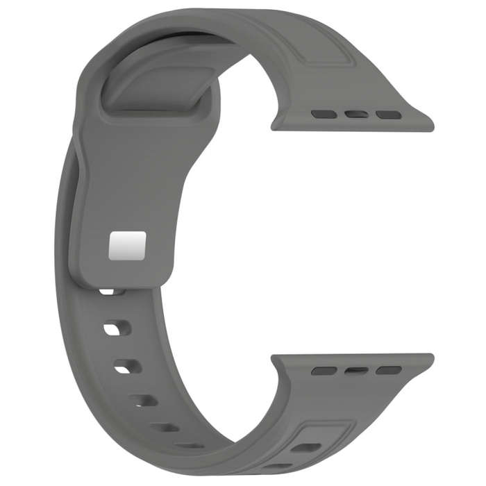 For Apple Watch 6 40mm Square Buckle Silicone Watch Band(Dark Grey)