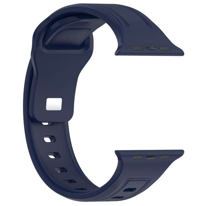 For Apple Watch 6 44mm Square Buckle Silicone Watch Band(Midnight Blue)